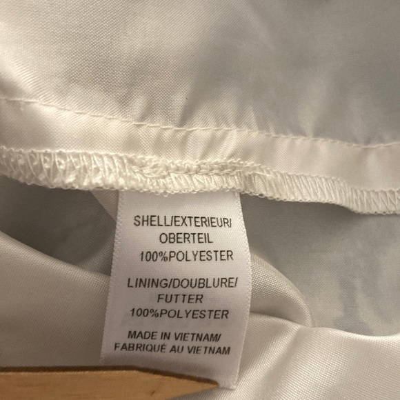 Adrianna Papell blue & cream floral front ruffled lined sleeveless dress size 14 - Picture 8 of 9